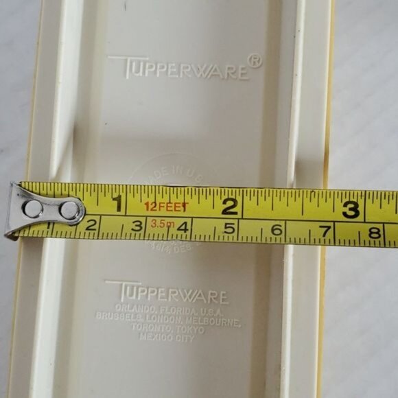 Vintage Tupperware Butter Dish Container Saver Mustard Gold Almond - Picture 5 of 16